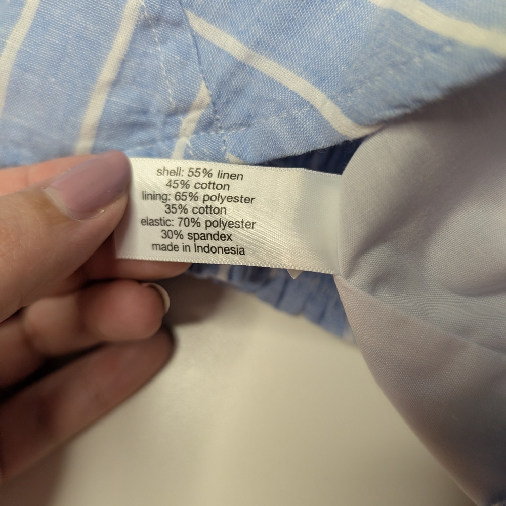 Blue and White Striped Women's Top - Picture 4 of 10